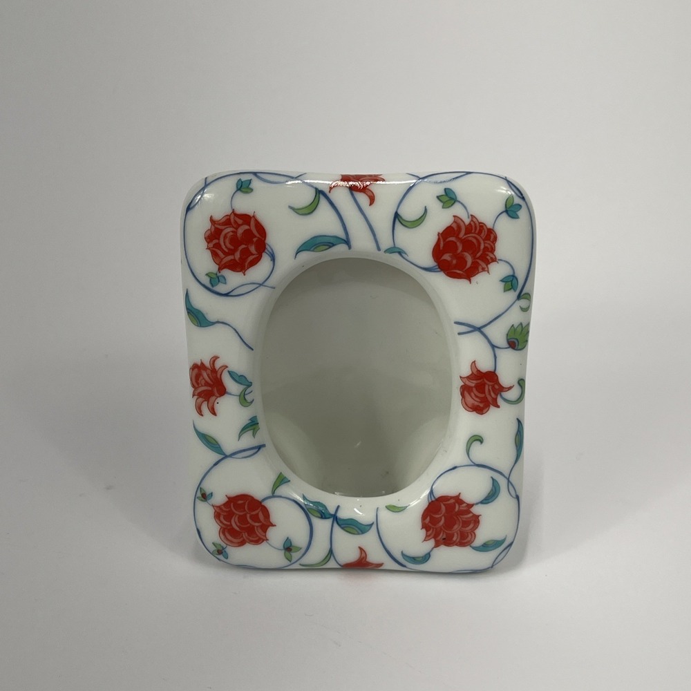 Vintage‎ Ashibi Japan Porcelain Red Floral Photo Frame